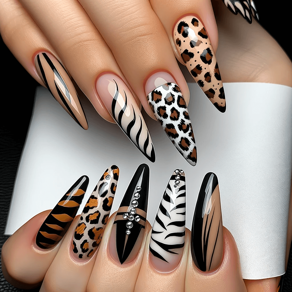 Animal Print French Tip