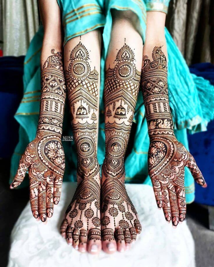 Mandap and Doli mehndi Designs
